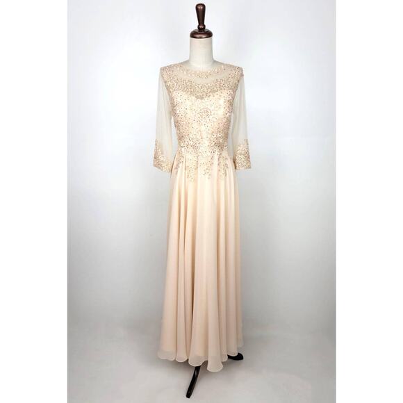 Chicas Missy Maxi Dress Lace Sleeve Gown Women XL Burgundy Formal Elegant NWT - Picture 6 of 16